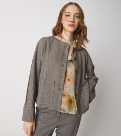 ALESSIA SANTI Giacca Donna Spinatino 521SD35034 Beige Nero