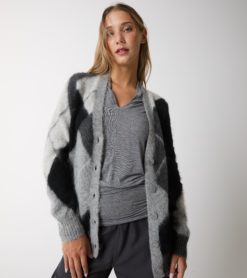 ALESSIA SANTI Maglia Cardigan Donna lana e Alpaca 521SD53041 Grey