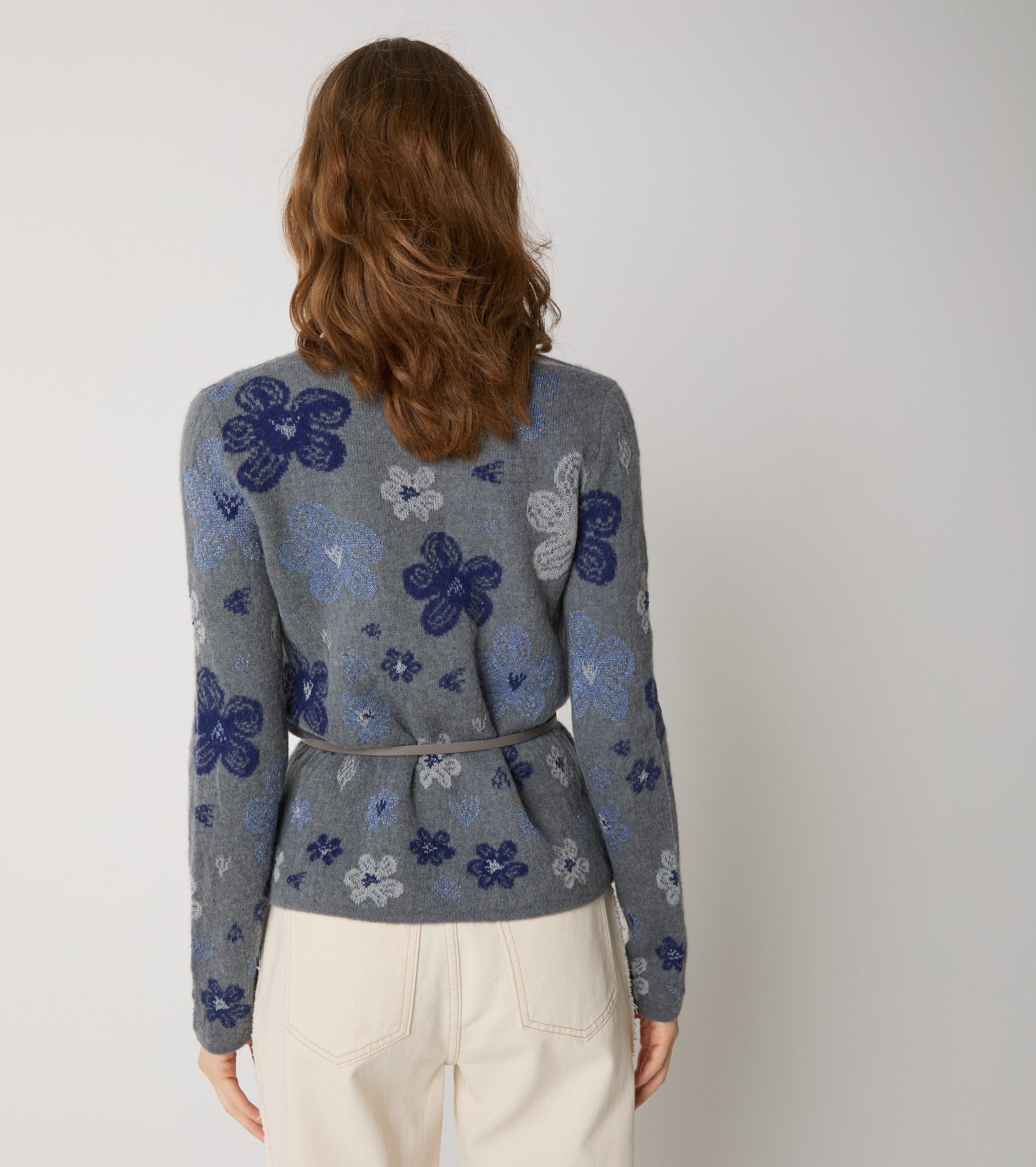 ALESSIA SANTI Maglia Giacca Cardigan lana 521SD53078 Ferro Grigio4