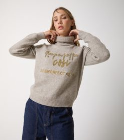 ALESSIA SANTI Maglia Donna Dolcevita Imperfect 521SD53038 Tortora