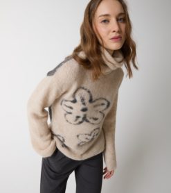 ALESSIA SANTI Maglia Donna Dolcevita Lana e Alpaca 521SD53020 Burro