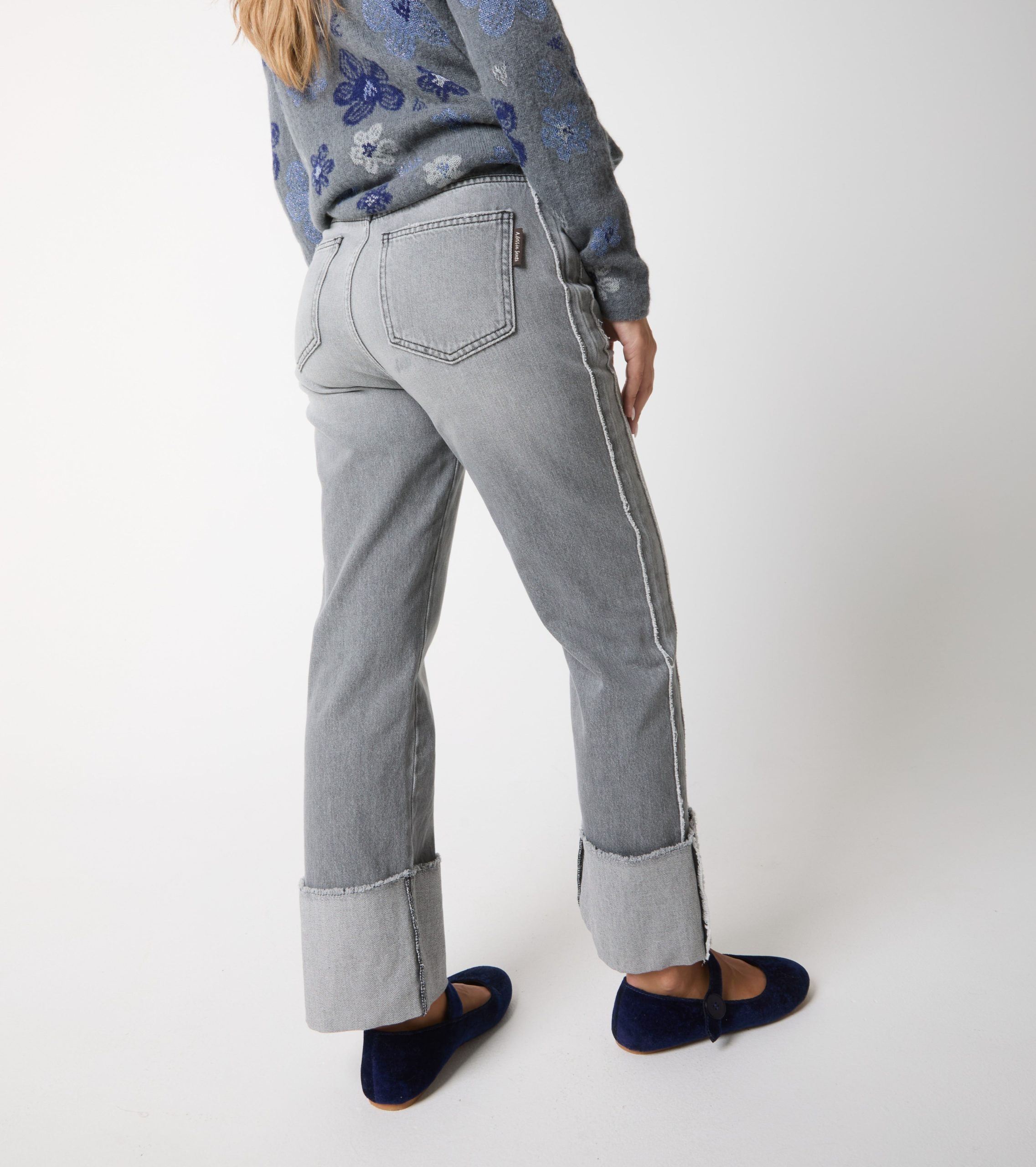 ALESSIA SANTI Pantalone Jeans largo 521SD26012 Denim Grigio (5)