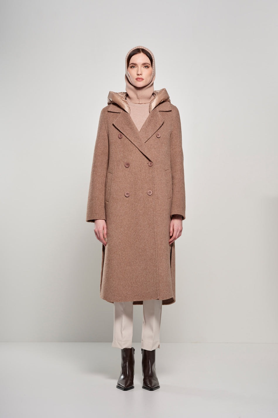 BOMBOOGIE Cappotto lungo Donna CW9147TWLA5 Taupe 172 (2)