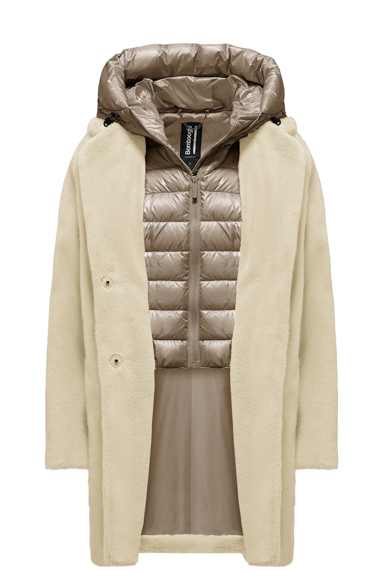 BOMBOOGIE Cappotto lungo Donna Odessa Overcoat CW6570TFSB5 White Swan 161 (2)