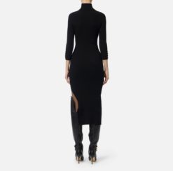 ELISABETTA FRANCHI Abito in maglia a costine AM23B56E2 Nero