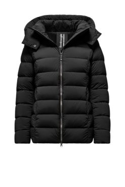 BOMBOOGIE Piumino slim in nylon stretch con cappuccio staccabile GW8635TMNX5 Black 90