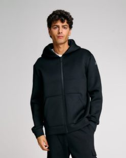 SUNS Felpa Uomo Marzio Scuba con cappuccio e full zip MFS63019U Black