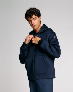 SUNS Felpa Uomo Marzio Scuba con cappuccio e full zip MFS63019U Dark Blue